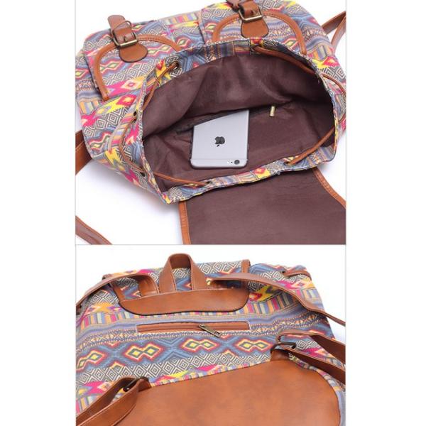 2016 new spring and summer fashion casual female bag printing canvas backpack