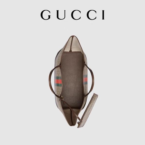 Sac de Brown Gucci Ophidia des femmes marquées petit Tote Ebony moyennement grand