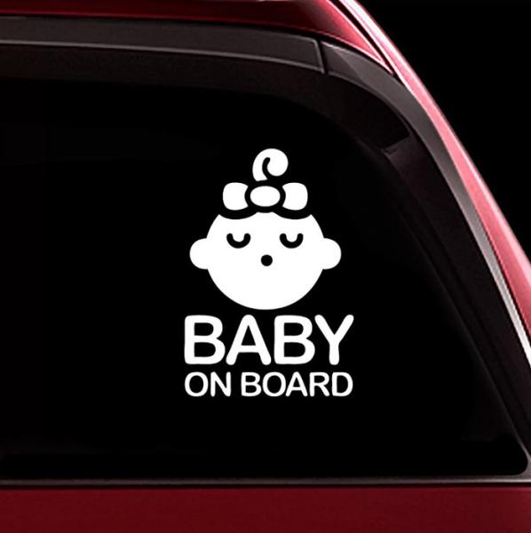 Multifunctional Custom Car Stickers White Cartoon Baby Heat Resistance