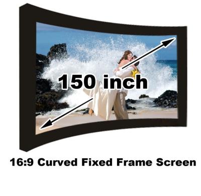 Best Seller Home Cinema Projection Screen 150 Inch Diagonal 16:9 3D Curved Fixed Screens