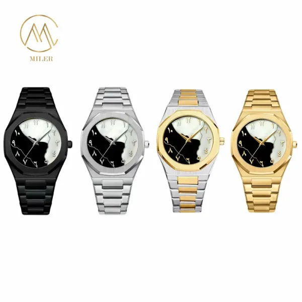 White Dial Quartz Watch Leather Band Luminous Hands Lady Leather Wrist Quartz Watch