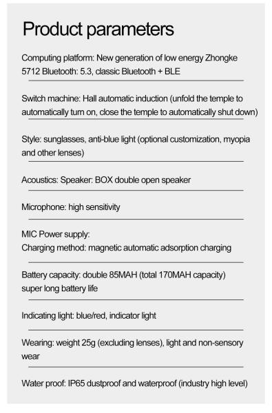 2025 W100 Polarized Sunglasses With Wireless BT Speaker AI Translation , Unisex Anti-blue Music Smart Glasses For Outdoor Sports