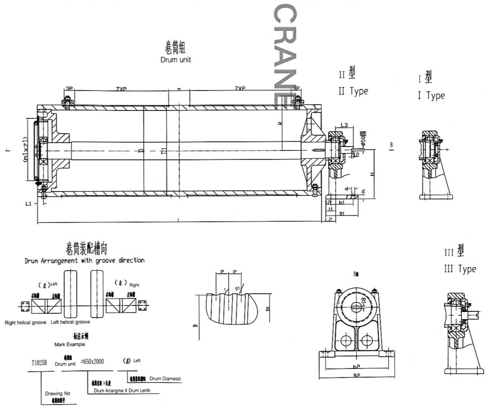 Large Diameter Crane Drum for Extended Rope Lifespan and Heavy-Duty Construction