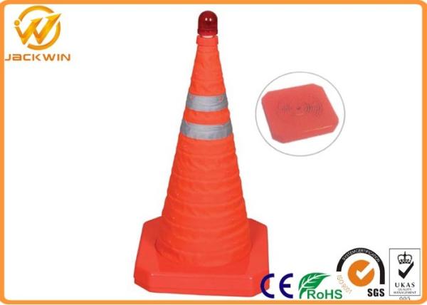 Flexible Portable Retractable Traffic Safety Cones with Lights 36 x 36 cm Base size
