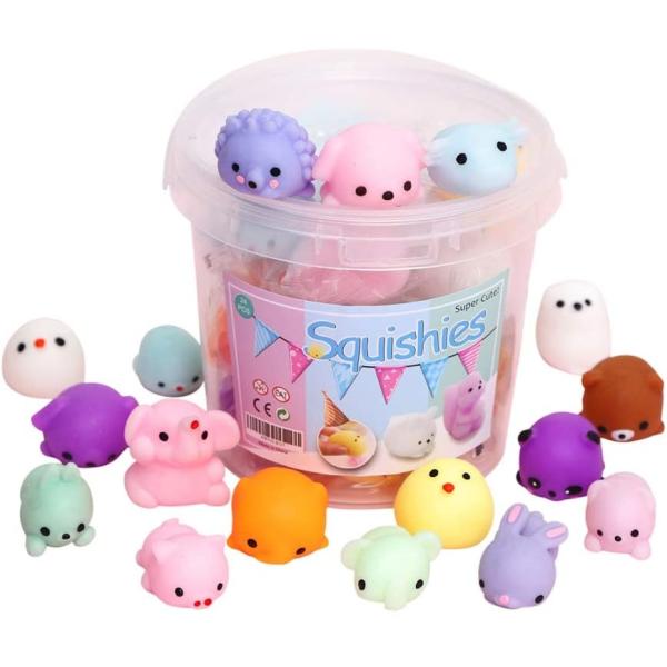 50PCS TPR Mini Animal Squishy Stress Toys Mochi's Fidget Toys For Stress Relief