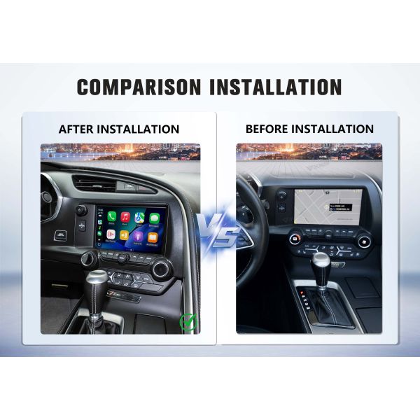 Viknav Linux Interface Box for Chevrolet Corvette C7 2013-2019 Wireless CarPlay Decoder Android Auto GPS Navigatipn Original Car Radio Screen