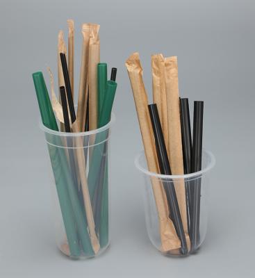Individually Wrapped Plastic Straws Compostable PLA Cups With Lids