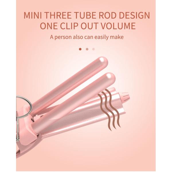 Утюг тройного перемещения бочонка мини завивая со шнуром питания 360 шарнирных соединений