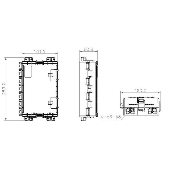 12 Core FTTH Fiber Optic Terminal Box Outdoor Wall / Pole Mounted Fdb IP65
