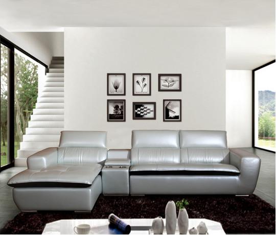 Convenient Living Spaces Leather Sofa Leisure Style Equipped Practical Coffee Table