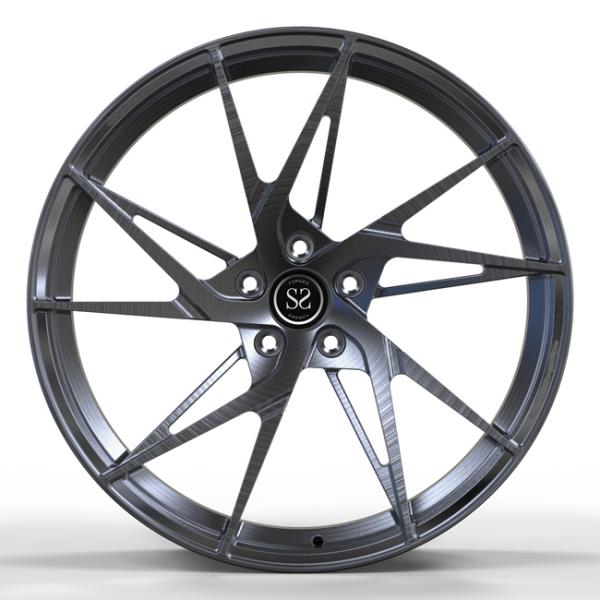21 Inch Monoblock 1 Piece Forged Wheels Directional Aluminum Brushed Black