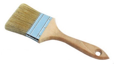 White Polyester Bristle Brush 3 Inch Chip Brush Natural Wood Handle