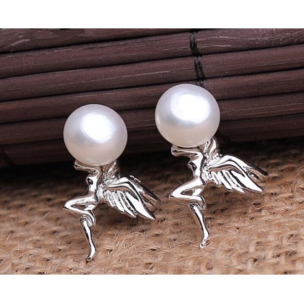Angel freshwater pearl stud earrings