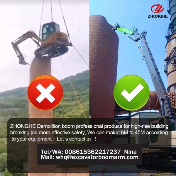 Máquina escavadora alta Boom do alcance da boa qualidade da fábrica, acessórios inteiros do Backhoe do braço da demolição da venda