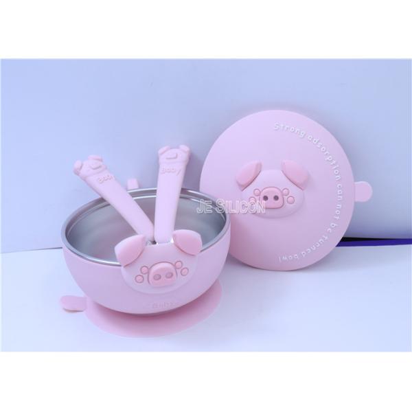 BPA Free Silicone Baby Products , Blister Package Silicone Toddler Bowl