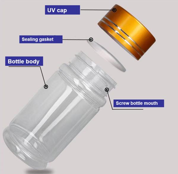 Screw Cap Empty Medicine Bottles 150cc 200cc Clear Pill Bottles