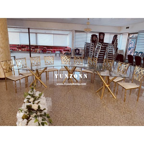 Multiple Shape Selection Circle Rectangle Ellipse Serpentine Stainless Steel Dining Table Base Wedding Tables for Sale