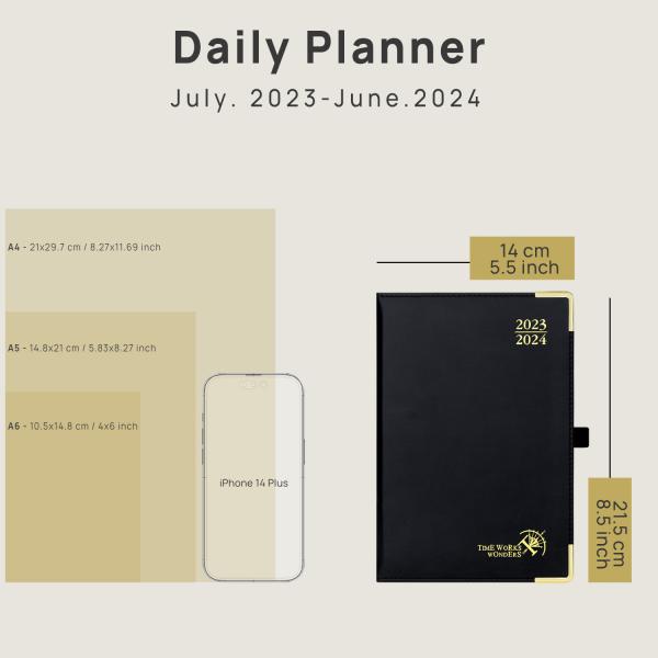 Custom Academic Planner 80gsm Ivory Paper PU Hardcover Students Daily Planner