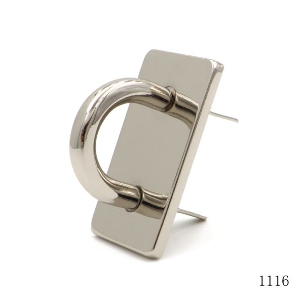 Mirror Silver Zinc Alloy Bridge D Ring With Square Base Plate Hasp Plate D Buckle For Handbag Padlock