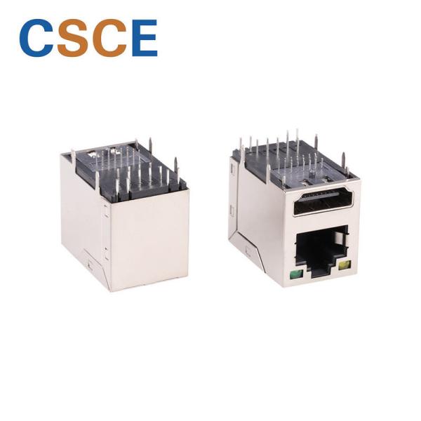 Industrial HDMI Male To Female Connector / Cat 5E Dual Deck HDMI Connector With LED