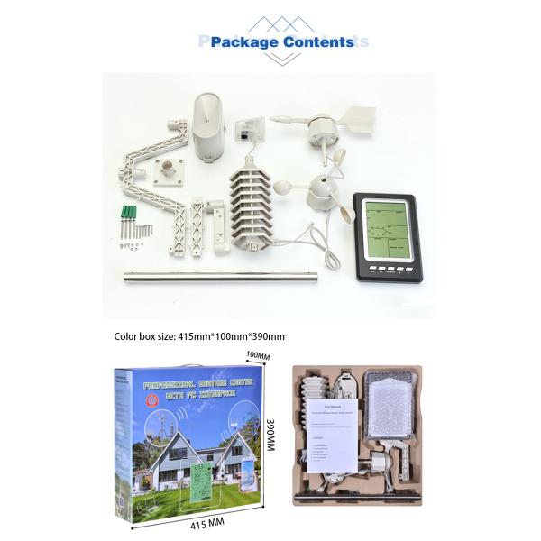 Intervalo de temperatura exterior -40 a 60 °C Estação meteorológica sem fio com suporte OBM