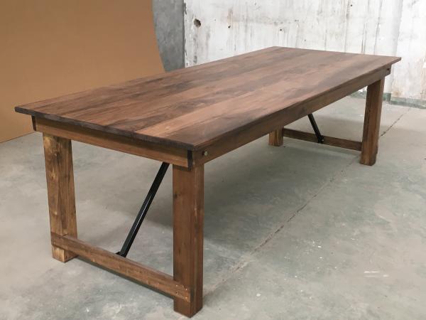 Cover Material Solid Wood Classical Design Folding Farm Dining Wedding Table with Wooden Cover and Folding Feature