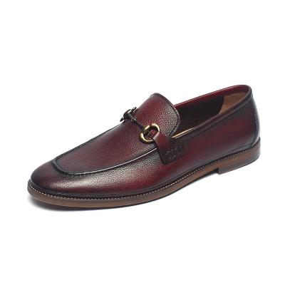 Comfortable Mens Genuine Burgundy Leather Dress Shoes