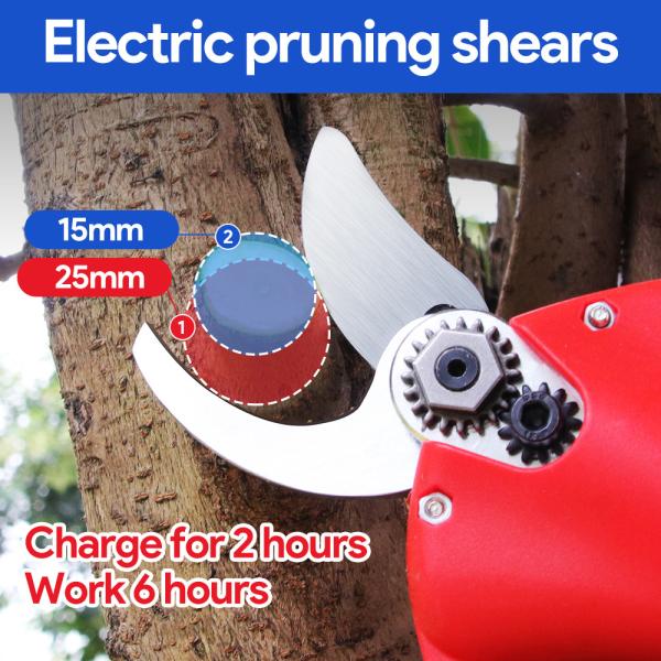 25mm New Design Electric Li-Battery Pruning Electric Scissors Tree Pruner Shears With Shear Diameter For Sale