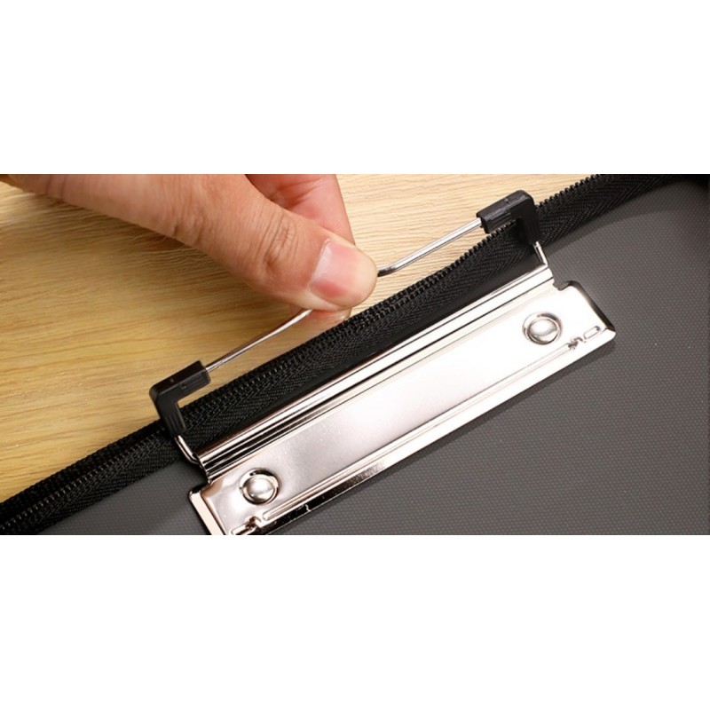 A4 Leather Zipper Business Portfolio Folder Personalized 8000mAh Charging