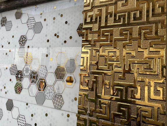 300x600mm Golden Yellow Crystal Polished Tile for Interior & Exterior