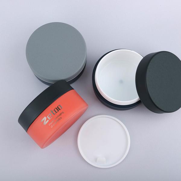 Round 100ml Cosmetic Jar Red Beauty Cream Jar Customized With Stone Texture Cap