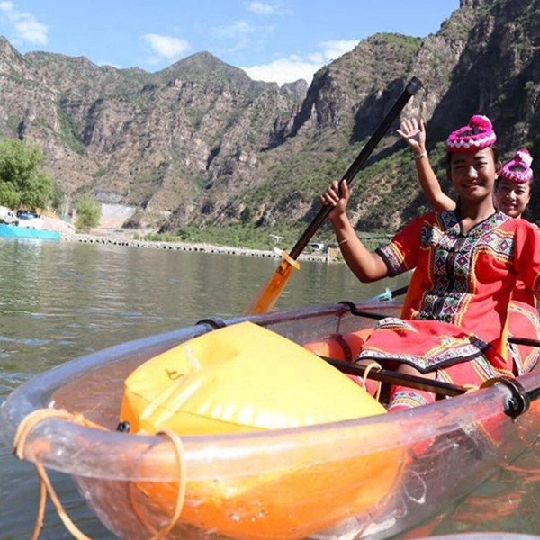 Plastic Clear 1 Person Canoe Crystal Lakes / River Kayak With Pedals / Seats