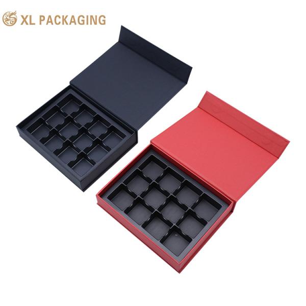 Chocolate Gift Box Recyclable Black Kraft Paper Boxes With Food Grade Insert