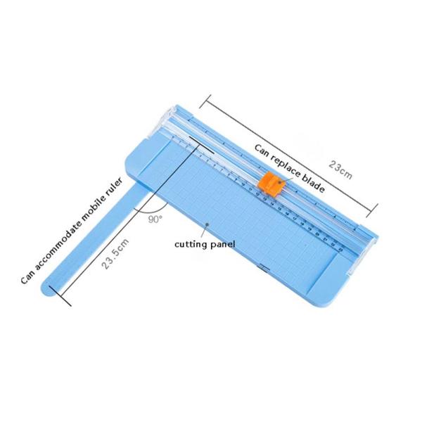 Blue Mini Slide Paper Cutter with Ruler Cutting Thickness 10 Sheets of 80g Printing Paper