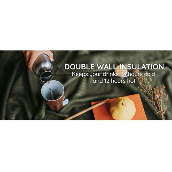 Gradient Stainless Steel Water Bottles 20 Ounce Vacuum Insulated Double Wall Travel Bottle With Leak Proof Lid Of Handle Metal Reusable Standard Mouth Flask Thermoses For School Hikers Gift