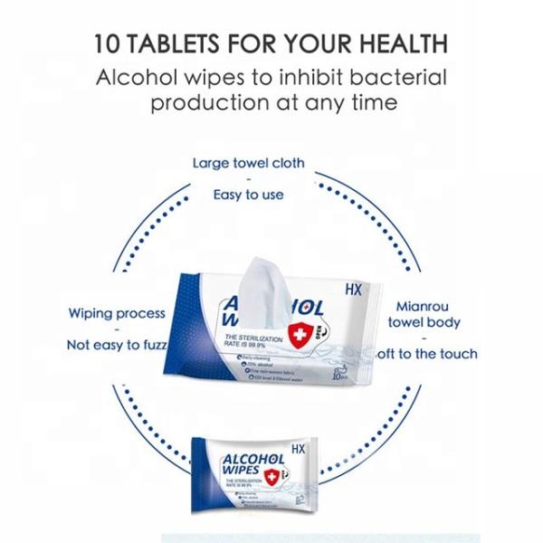 Anti-Bacterial Disposable Sanitizing Cleaning 75% Ethanol Disinfecting Wet Wipes