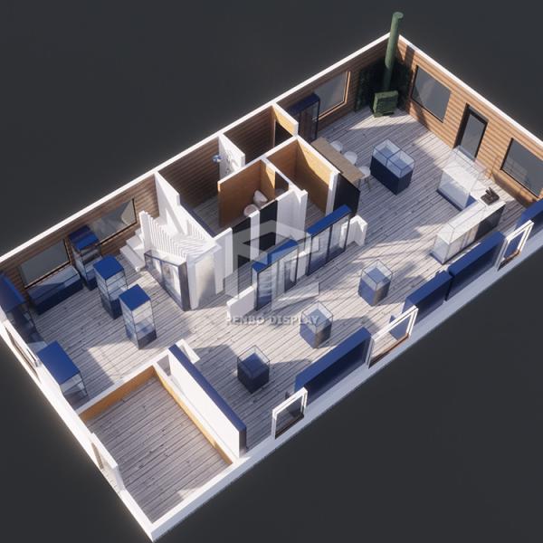 Стекло мебели магазина дыма дизайна мономера голубое 10mm закаленное