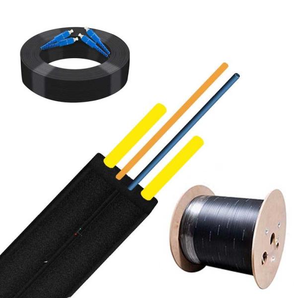 Ftth Outdoor 2 Core G657a Fiber Optic Drop Cable 2.0*3.4 Mm Diameter With Lszh Jacket