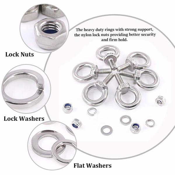 High Quality Grade Fastener Nut M6-M36 Eye Bolt with Stainless Steel 304/316 for Industry Ring Bolt