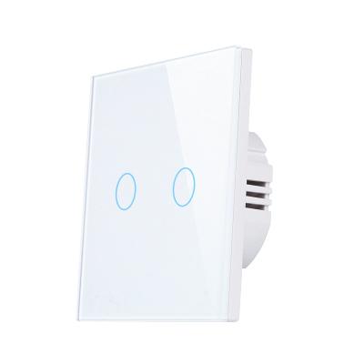 2 interruptor da luz de vidro esperto do toque do Reino Unido 2400W do interruptor de WiFi RF do grupo