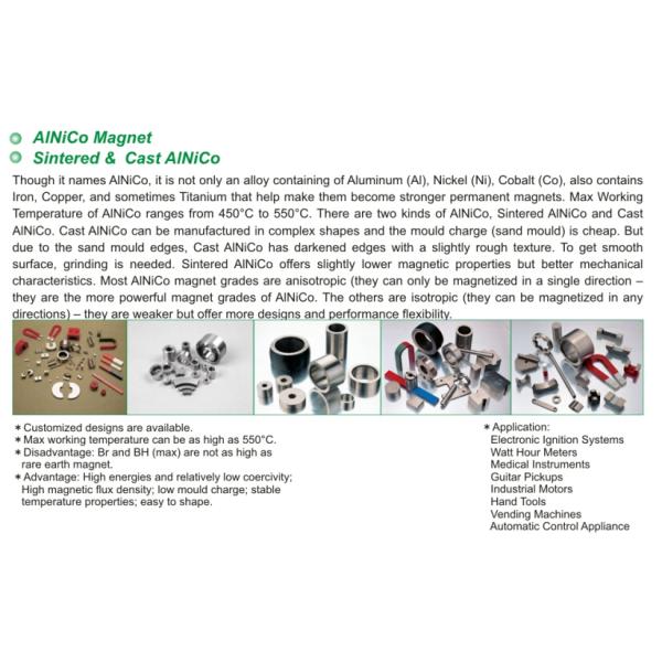 550 ℃ U Shape Alnico Strong Horseshoe Magnet ALNICO2 - ALNICO9 Grade