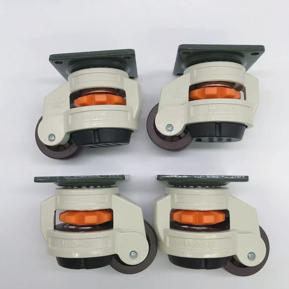 GD60F Heavy Duty Leveling Caster Wheel with 500kg Capacity, Aluminum Alloy Housing, and Dacromet Coating
