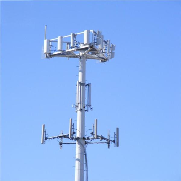 Tour de communication en acier monopole de 20 mètres Gsm à vendre