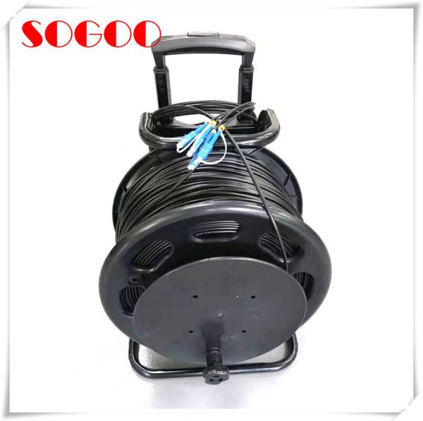 Portable Telecom Outdoor Fiber Patch Cable Military Retractable Tactical Optical Cable Reel