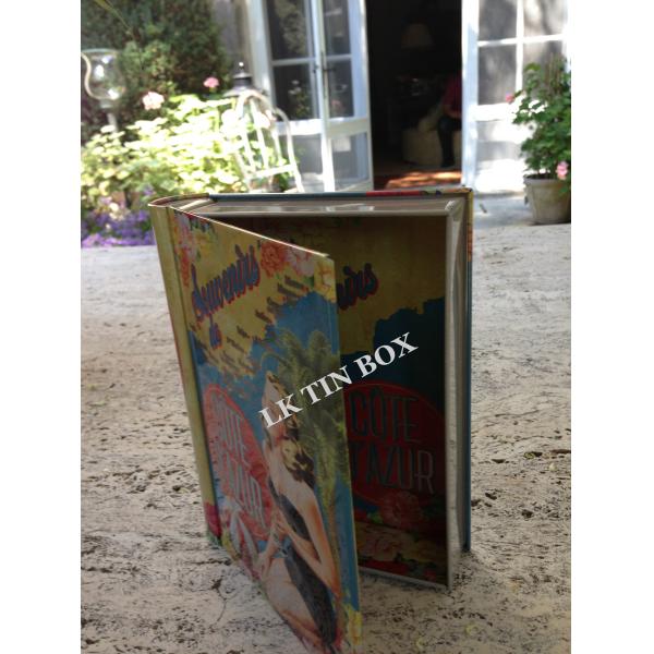 Vários lados dados forma livro de Doulbe do armazenamento da caixa da lata do presente para brinquedos