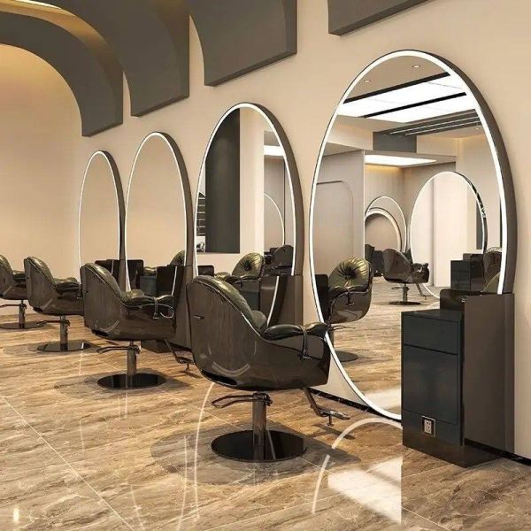 Kingstin Luxury LED Hairdressing Mirror Station Sided Styling Unit - Professional Barber Shop Furniture & Equipment