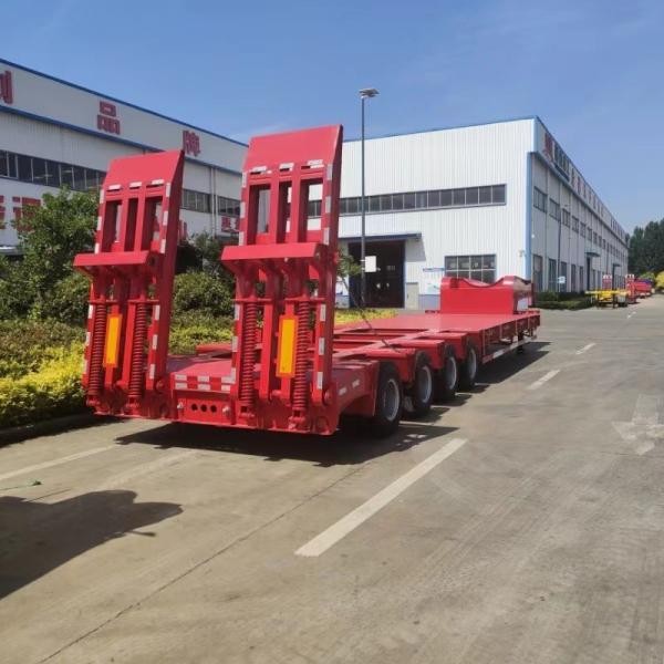 100 Tons Steel Lowboy Trailer for Excavator Bulldozer and Road Roller Transportation