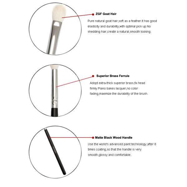 High Quality White Goat Hair Eye shadow Makeup Brush With Black Wood Handle