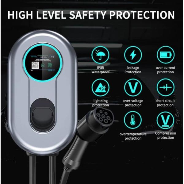Wallbox EV Charging Station 7KW 11KW 22KW 32A 1phase 3phase wall-mounted Electric Car Charger Pile