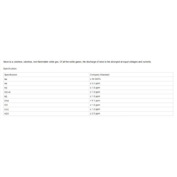 China high purity best price Rare Gas  Compressed Cylinder Gas Neon